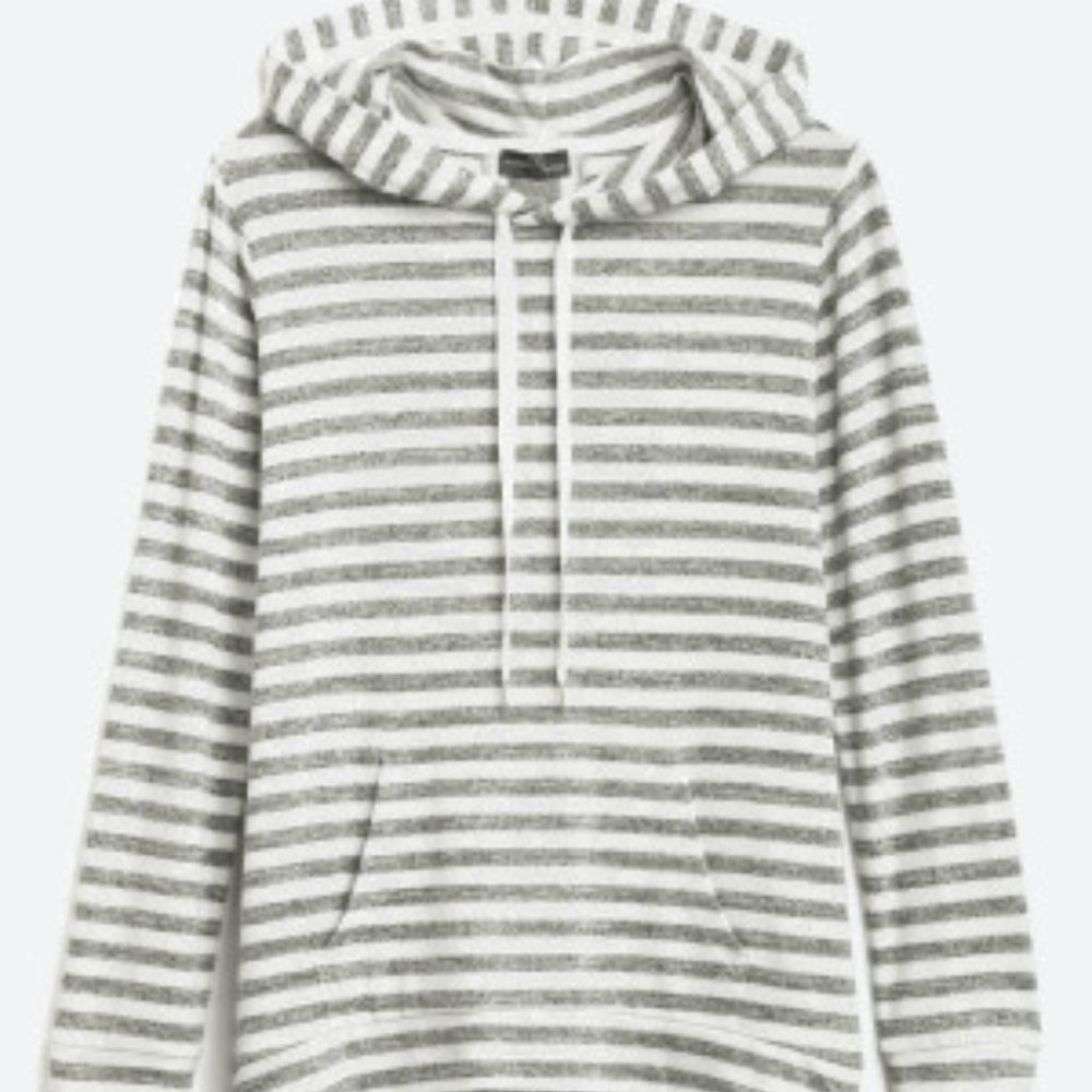 COPY - Market & Spruce Hooded Knit Top Grey and White Size XL